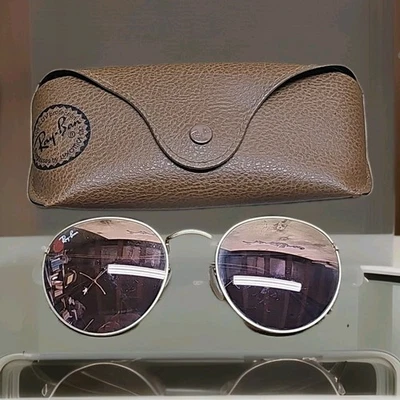 雷朋太阳镜 RB3447 飞行员金属金框镜面玫瑰金镜片  — 第 1/4 张图片