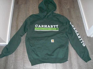 Carhartt Hoodie Herren Small Grün Pullover Kapuzenpullover Sweatshirt Kleeblatt - Bild 1 von 3