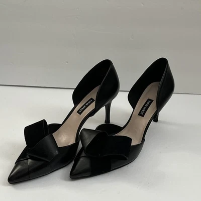 Nine West Mujer 8.5 McFally Tacones Altos Negro Cuero Genuino Talla 8.5   Foto 1 de 4