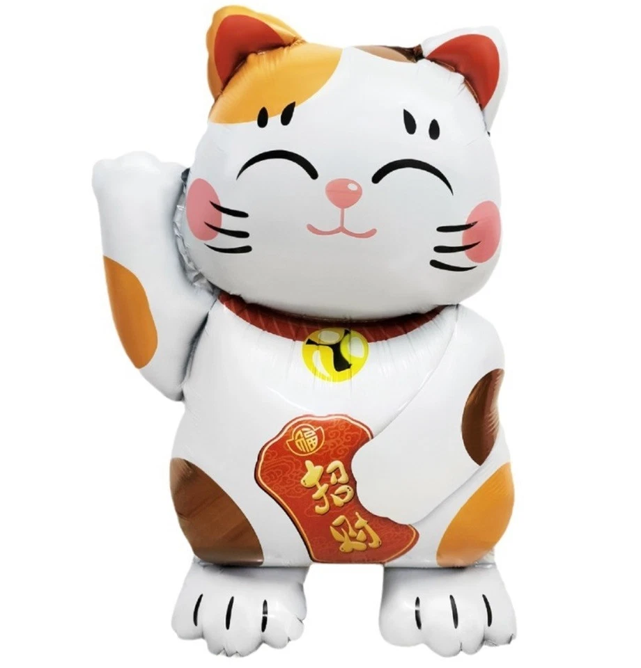Lucky Cat Standing Balloon China Japan Festival Party Decoration Maneki Neko