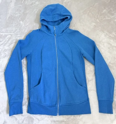 Sudadera con capucha de buceo Lululemon talla completa para mujer 12 jaspeado lado piscina azul Foto 1 de 4