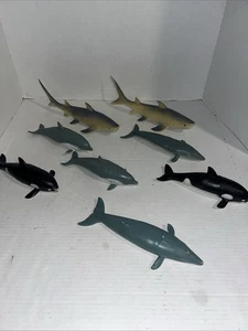 Juego de 8 delfines Blue Whale Great White Killer Whale de 1991 2003 - Imagen 1 de 10