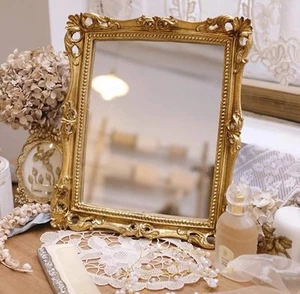 NIB Gold Hollywood Regency Frame Wall Stand Mirror Luxury Elegant Antique Style - Picture 1 of 7