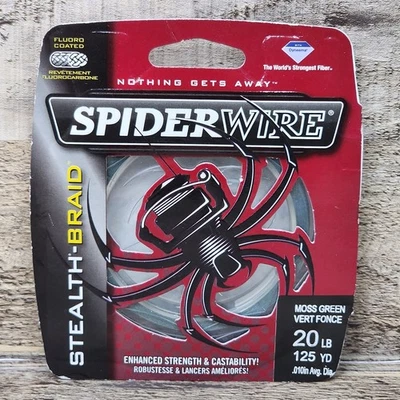 Línea de pesca sigilosa SpiderWire 125 yd verde musgo prueba 20 lb Foto 1 de 2