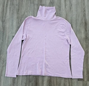 White Stag Womens Sz Large Turtleneck Sweater Long Sleeve 100% Cotton - Picture 1 of 7