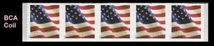US 5158 Flag F coil strip 5 BCA MNH 2017 - Picture 1 of 1