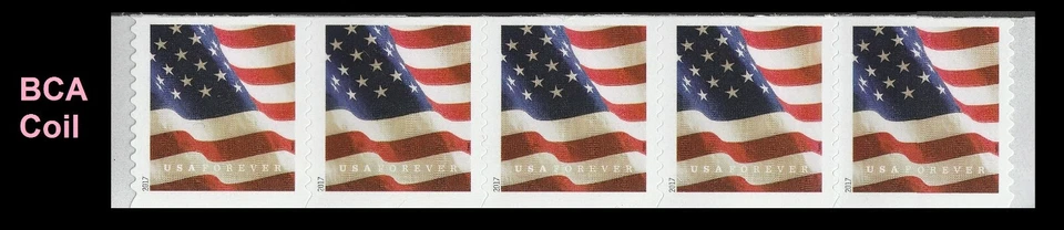 US 5158 Flag F coil strip 5 (from BCA small coil) MNH 2017 - Image 1 of 1