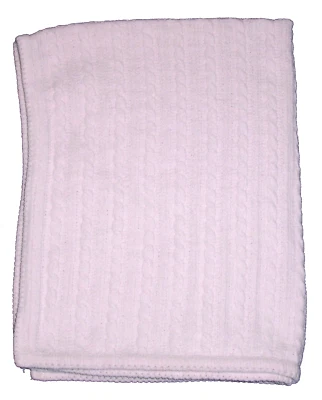 FLAW READ Amy Coe Target Pink Cable Knit Rope Baby Blanket Chenille - Image 1 of 3