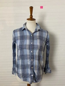 GAP Langarmhemd Damen XS blau kariert Knopfleiste - Bild 1 von 8