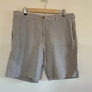 J Crew Seersucker Navy Blue White Striped Chino Preppy Shorts Mens Sz 36 Y2K - Picture 1 of 12