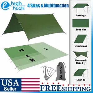 Tarp Sun Shelter Hammock Cover Camping Tent Waterproof Canopy Rain Fly Mat Pad - Picture 1 of 11