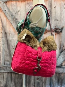 Autentico COACH Trapuntato C Grande Borsone Rosa Pelo di Coniglio Nuovo con etichette # 6733 raro - Foto 1 di 14