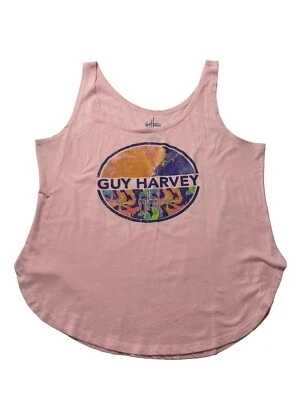 Camiseta sin mangas Guy Harvey para mujer XL rosa estampado gráfico peces playa pesca camisa navegación Foto 1 de 4