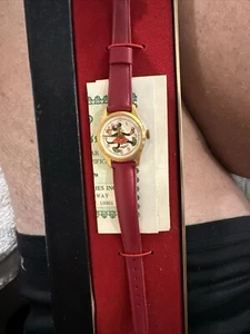 Vintage FADA Swiss Piggy Minnie Mouse Armbanduhr goldfarben selten neuwertig - Bild 1 von 21