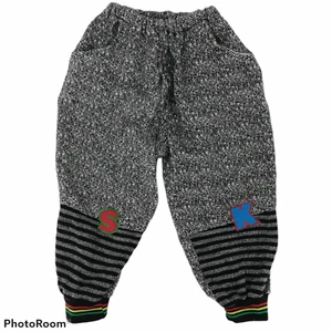 Vintage Kids Sweat Pants Size 12 Great Flamingo Pull On Pockets Rainbow Stripe - Picture 1 of 12