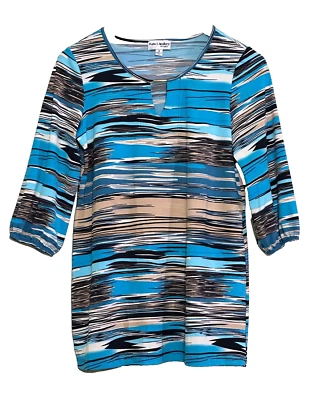 Kate & Mallory Women's Geometric Print 3/4 Sleeve Keyhole Tunic Top Size M - Image 1 of 3