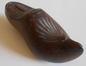 ANCIENNE TIRELIRE SABOT SCULPTE ART POPULAIRE - Photo 1/8