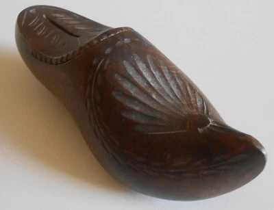 ANCIENNE TIRELIRE SABOT SCULPTE ART POPULAIRE - Photo 1/4