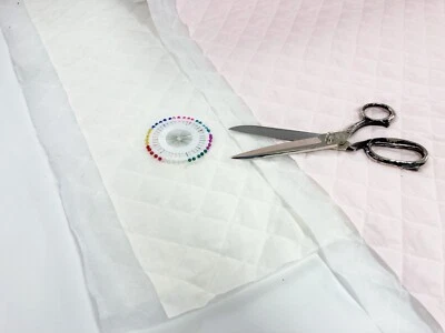 Quilted Polycotton Fabric Plain Pre-Quilted Padded Diamond for Blankets - Image 1 of 4