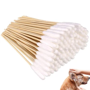 100Pcs Dog Cotton Buds Long Ear Dog Cleaner Cotton Swab Sticks Ordinary Used - Picture 1 of 11