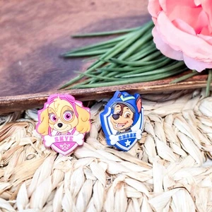 🐾 NEW Set of 2 Paw Patrol Jibbitz Crocs Charms 🐶 Skye & Chase – 2017 Authentic - Picture 1 of 5