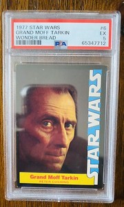 1977 Star Wars Wonder Bread Card Grand Moff Tarkin PSA 5 EX Peter Cushing