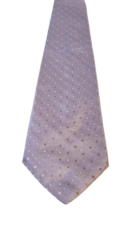 Corbata de lujo lavanda geométrica texturizada seda hecha en Italia corbata trabajo Foto 1 de 4