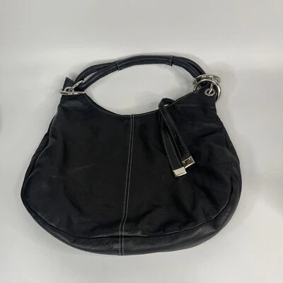 Bolso de Hombro Nardelli Hecho en Italia Cuero Negro Bay Foto 1 de 4