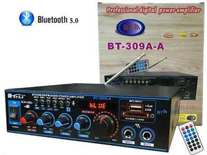 AMPLIFICATORE BLUETOOTH STEREO MP3 RADIO FM HI-FI AUDIO USB AUX 800W BT309A-A - Foto 1 di 5