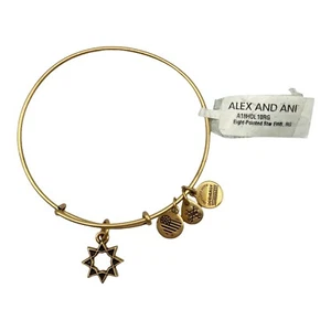 Brazalete Brazalete Alex And Ani Ocho Puntas Estrella Octograma Dije Oro Rafaeliano - Imagen 1 de 5