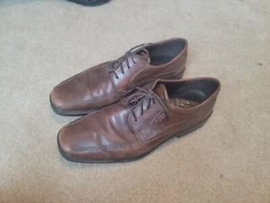 ECCO Mens EU 45 US 11 - 11.5 New Jersey Brown Helsinki Oxford Bike Toe Shoes - Picture 1 of 12