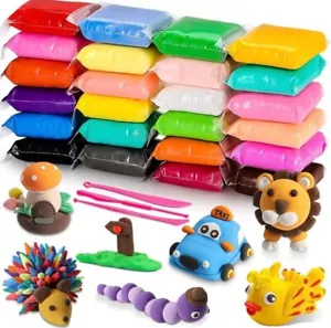 Air Dry Modelling Clay 48 Vibrant Colours 3 Creative Tools Ultra Soft Clay - Picture 1 of 5