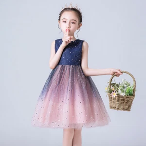 Kid Flower Girl Star Tulle Tutu Dress Pageant Princess Wedding Bridesmaid Gown - Picture 1 of 10