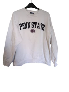 Penn State OVB Embroidered Spellout Sweatshirt Jumper M White USA - Picture 1 of 5