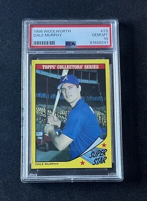 1986 Topps Woolworth #23 Dale Murphy Baseball Card PSA 10 GEM MINT - Image 1 of 2