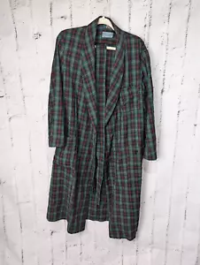Pendleton Robe Mens Medium M Plaid Pockets Wool Long Sleeve Casual Vintage *Flaw - Picture 1 of 7