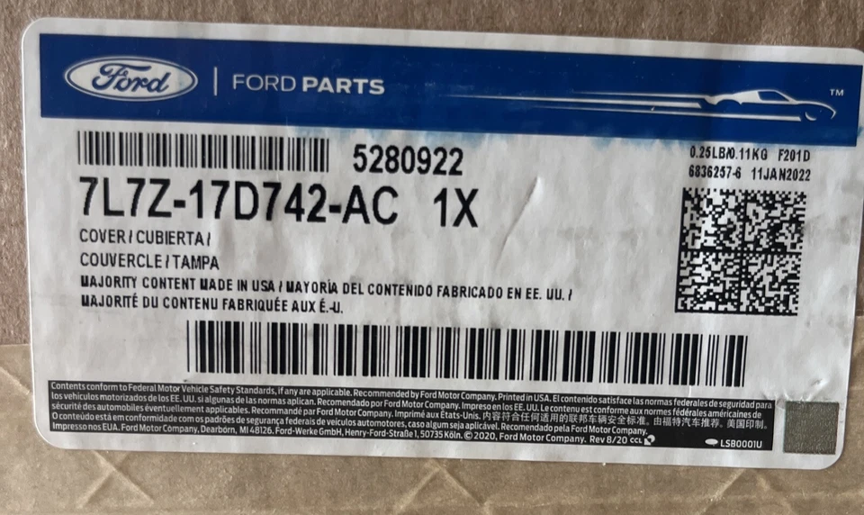 Espejo retrovisor derecho Lincoln FORD OEM Navigator puerta lateral 7L7Z17D742AC Foto 1 de 1