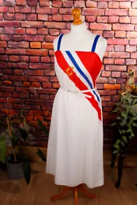 Vintage orig 80er Kleid Streifen Träger maritim Baumwollmix 42 - Bild 1 von 6