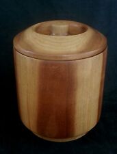 Vintage Midcentury Danish modern Teak wood bucket with lid 9 inches