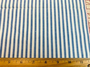 Vintage 1940s Cotton NICE Woven Blue&White Stripes Shirting 36w 1/2yd - Picture 1 of 3
