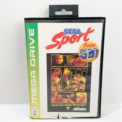 WWF Raw + Box & Manual - Sega Mega Drive - Tested & Working - Free Postage - Image 1 of 4