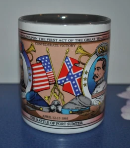 NEU VINTAGE CPC CONFEDERATE VICTORY Becher Geschichte 12. April 1861 SCHLACHT von FORT SUMER - Bild 1 von 6