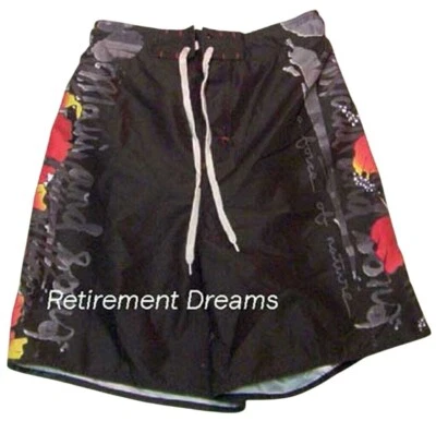 Bañador Maui And Sons Talla L Para Hombre Hibisco Floral Negro Rojo Blanco NUEVO Foto 1 de 4