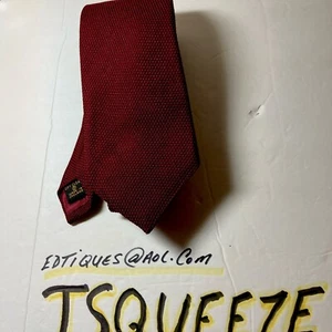J. Press Solide rote burgunderrote Grenadine Seidenkrawatte 3 5/8" x 58" Hergestellt in England EUC - Bild 1 von 13