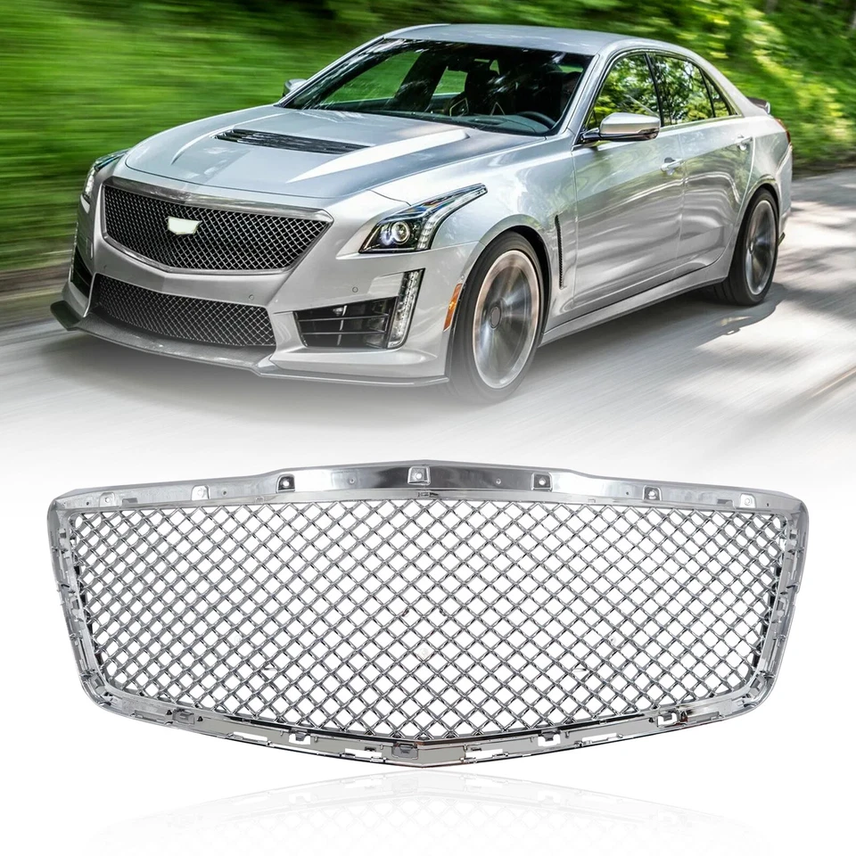 Rejilla de parachoques delantera cromada para Cadillac CTS 2014 2015 2016 2017 2018 2019 Foto 1 de 4