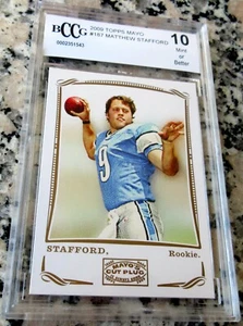 MATTHEW STAFFORD 2009 Topps #1 Draft Pick Rookie Card RC BGS BCCG 10 RAMS Champs - Picture 1 of 2