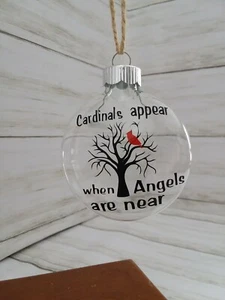 Cardinals Appear When Angels Are Near Glass Ornament Brand New Remembrance - Picture 1 of 1