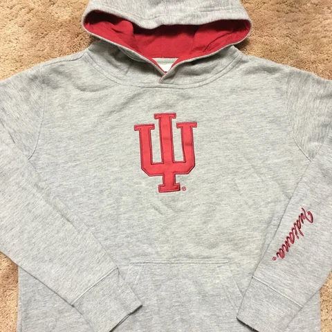 Indiana Hoosiers Sweatshirt hoodie womens sz M IU gray vtg SOCKS Cover