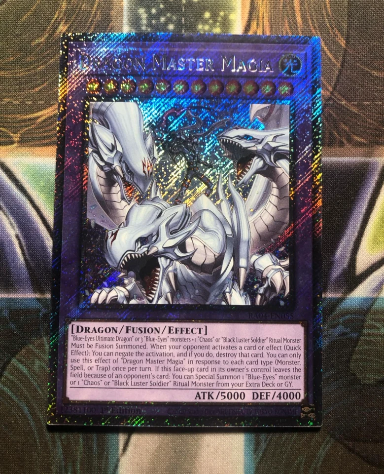 *** DRAGON MASTER MAGIA *** 1ST EDITION PLATINUM SECRET RARE RA04-EN055 YUGIOH! - Image 1 of 1