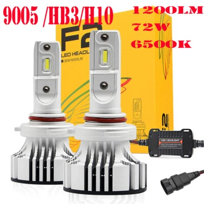 2021 F2  Auto LED Headlight Kit 72W 12000Lm/Set 9005/HB3/H10 Color White 650 - Image 1 of 4